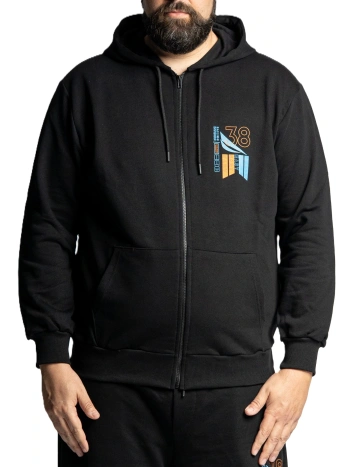 FELPA UOMO TAGLIE FORTI CON CAPPUCCIO E ZIP EASY MAXFORT