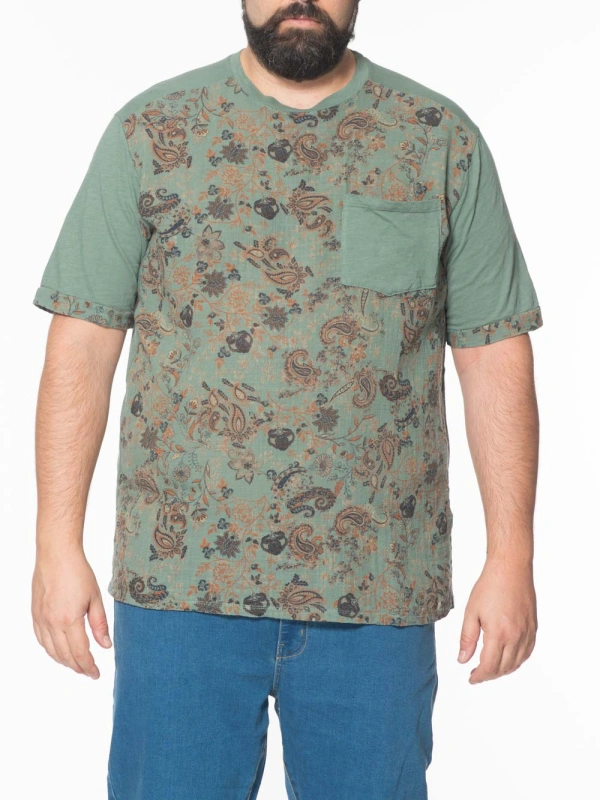 T-SHIRT WITH PATTERNED POCKET E2670