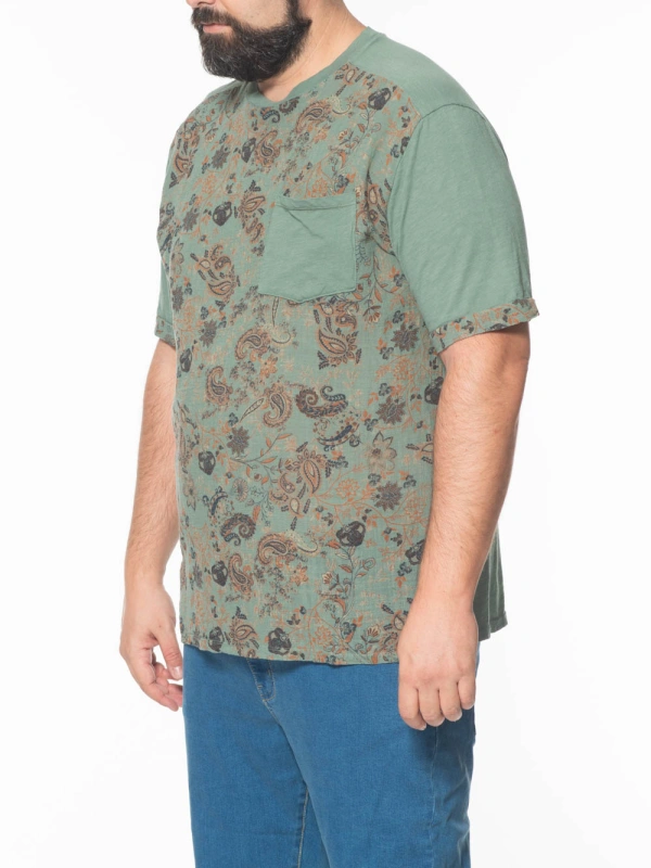 T-SHIRT WITH PATTERNED POCKET E2670 2