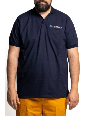 43255 STRETCH PIQUET POLO WITH PATTERNED INSERTS