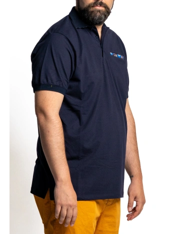 43255 STRETCH PIQUET POLO WITH PATTERNED INSERTS