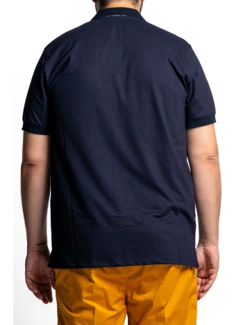 43255 STRETCH PIQUET POLO WITH PATTERNED INSERTS