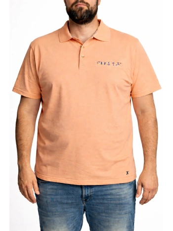43255 STRETCH PIQUET POLO WITH PATTERNED INSERTS