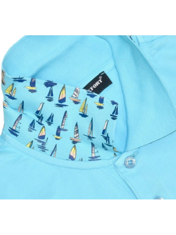 43255 STRETCH PIQUET POLO WITH PATTERNED INSERTS