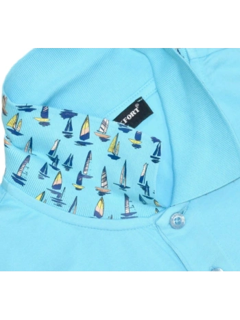 43255 STRETCH PIQUET POLO WITH PATTERNED INSERTS