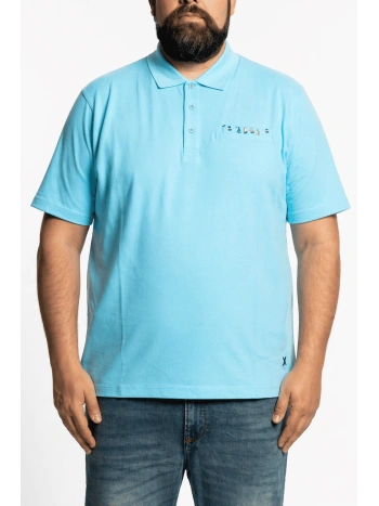 43255 STRETCH PIQUET POLO WITH PATTERNED INSERTS