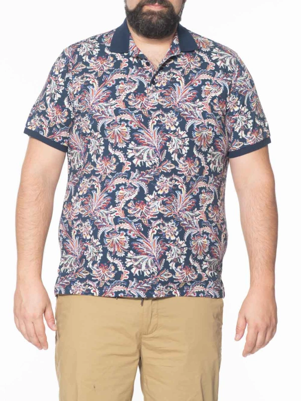 P25596 POLO STRETCH STAMPA FANTASIA