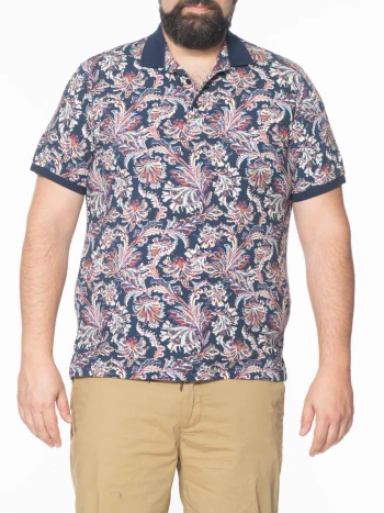 P25596 POLO STRETCH STAMPA FANTASIA