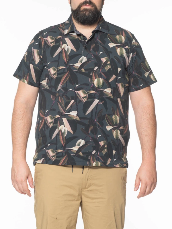 P25596 STRETCH POLO SHIRT WITH FANTASY PRINT