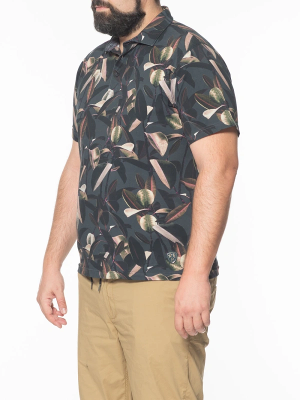 P25596 POLO STRETCH STAMPA FANTASIA