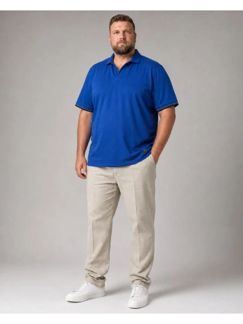 PRESTIGIO MAXFORT PLUS SIZE DERBY COLLAR STRETCH POLO