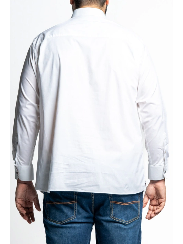 REGGIO TG 2XL-10XL STRETCH SHIRT WITH PATTERNED INSERTS