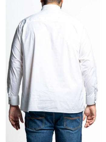 REGGIO TG 2XL-10XL STRETCH SHIRT WITH PATTERNED INSERTS