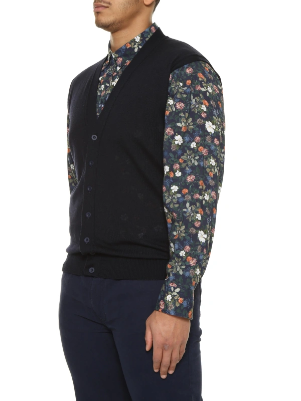 3335 CARDIGAN GILET MISTO LANA CON BOTTONI
