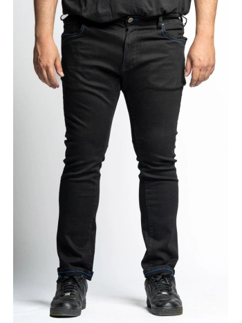 ELVIS JEANS BLACK DENIM STRETCH PLUS SIZE 5 POCKETS