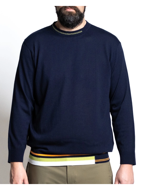 6506 MAGLIA INTARSIO GIROCOLLO