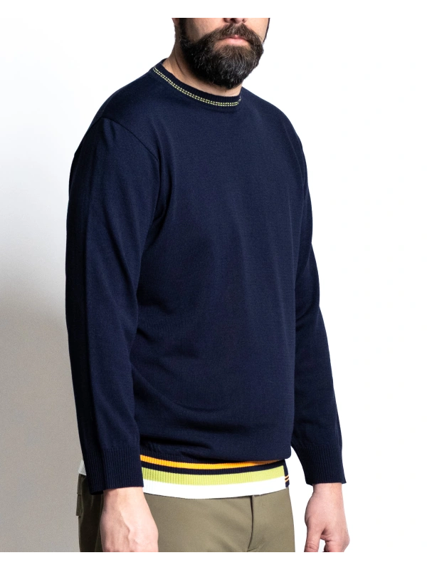 6506 MAGLIA INTARSIO GIROCOLLO