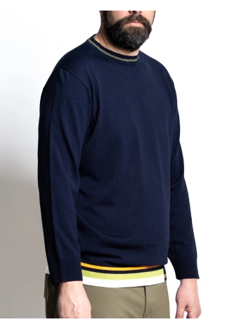 6506 MAGLIA INTARSIO GIROCOLLO
