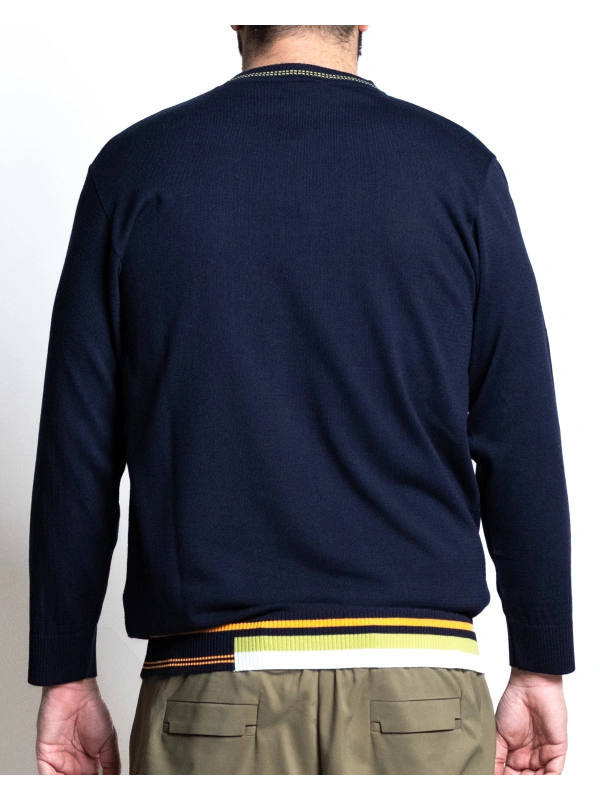 6506 MAGLIA INTARSIO GIROCOLLO