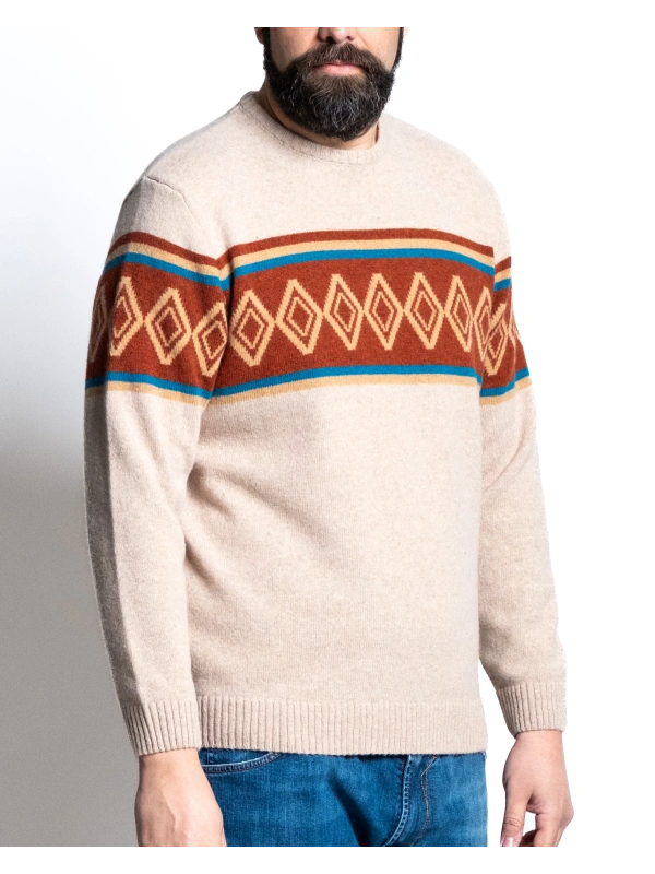 6510 MAGLIA GIROCOLLO INTARSIO ROMBI