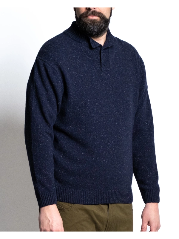 6511 WOLF COLLAR SWEATER WITH BUTTONS