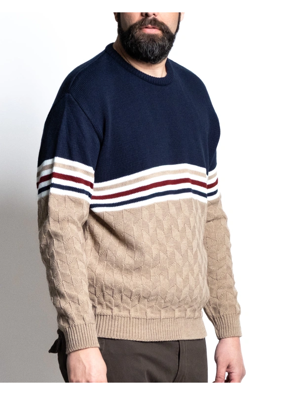 6512 MAGLIA GIROCOLLO CON SPEZZATURE