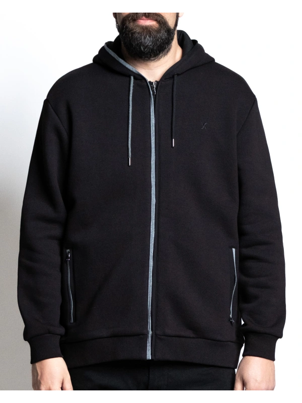 44001 FULL ZIP SWEATSHIRT WITH HOOD AND PROFILES