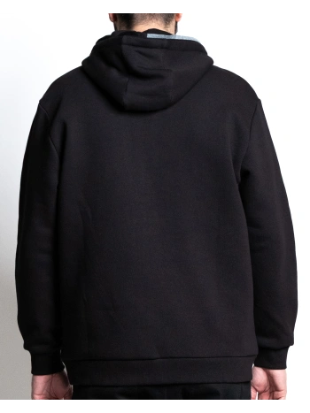 44001  FELPA FULL ZIP CON CAPPUCCIO E PROFILI