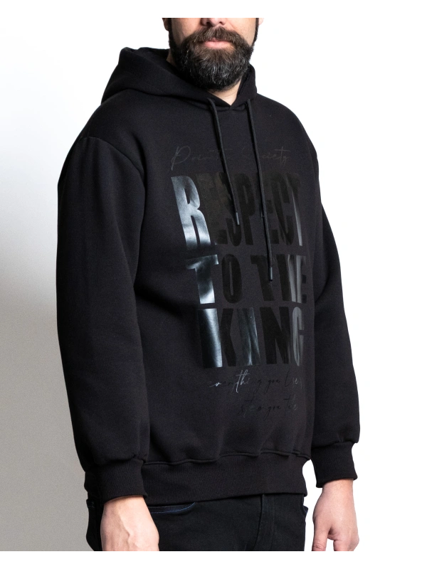 PLUS SIZE HOODIE WITH RESPECT PRINT