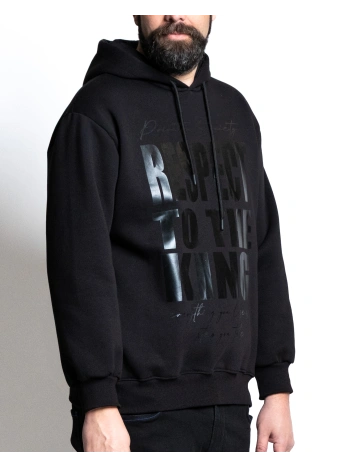 PLUS SIZE HOODIE WITH RESPECT PRINT