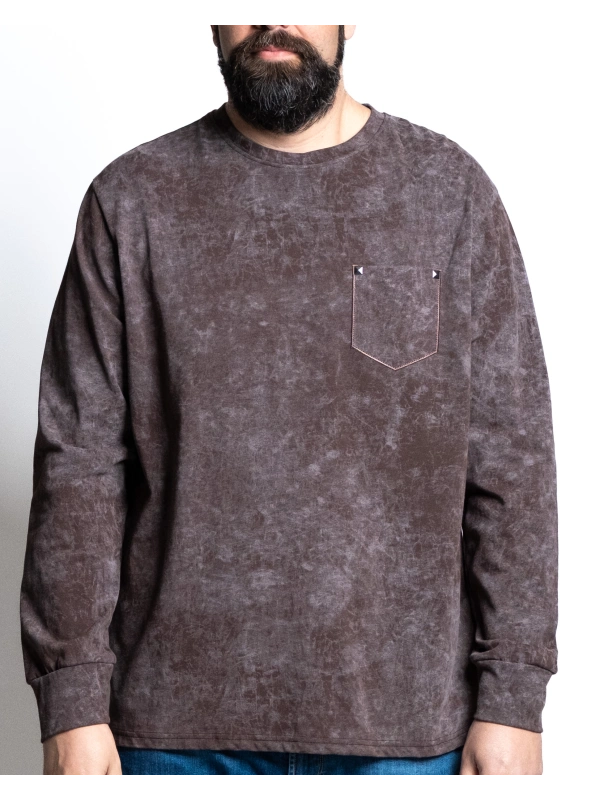 44453 T SHIRT MARMORIZZATA MANICA LUNGA