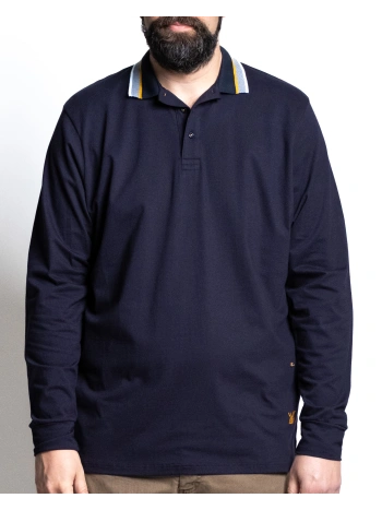 44550 STRETCH PIQUET POLO WITH JACQUARD COLLAR