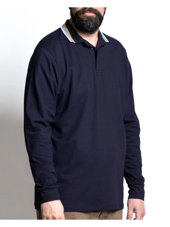 44550 STRETCH PIQUET POLO WITH JACQUARD COLLAR