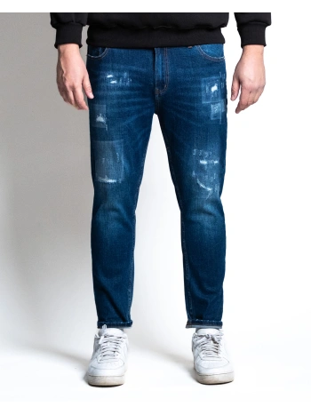B38671 JEANS STRETCH CON ABRASIONI