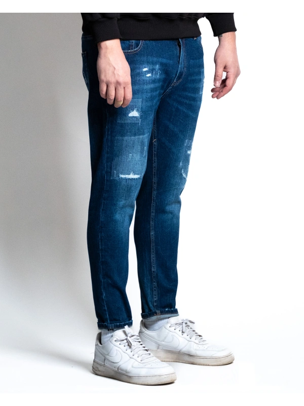 B38671 JEANS STRETCH CON ABRASIONI