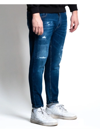 B38671 JEANS STRETCH CON ABRASIONI