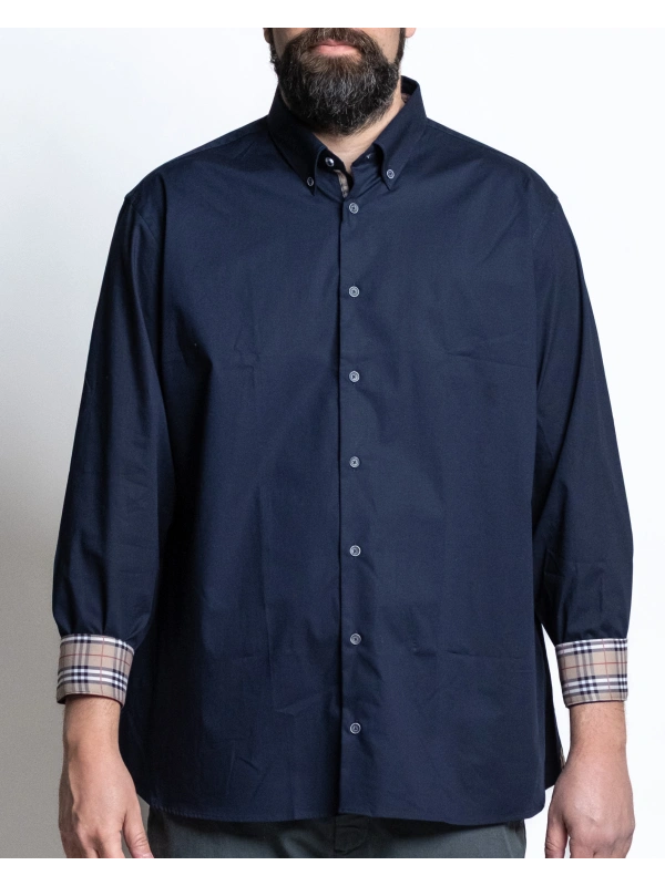 NIZZA PLUS SIZE STRETCH SHIRT WITH CHECK DETAILS
