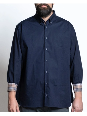 NIZZA PLUS SIZE STRETCH SHIRT WITH CHECK DETAILS