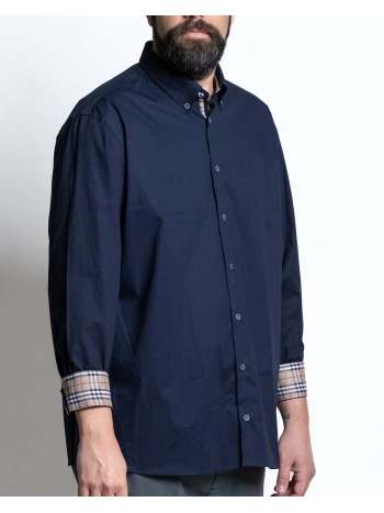 NIZZA PLUS SIZE STRETCH SHIRT WITH CHECK DETAILS