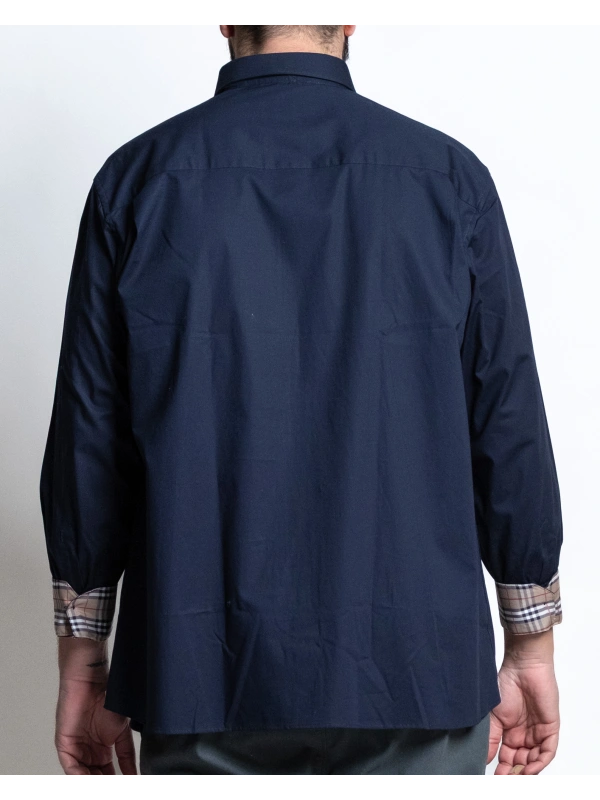 NIZZA PLUS SIZE STRETCH SHIRT WITH CHECK DETAILS
