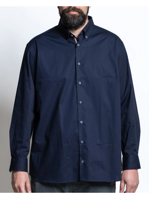 NIZZA PLUS SIZE STRETCH SHIRT WITH CHECK DETAILS