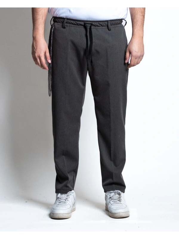 E2901 PANTALACCIO VISCOSA ELASTICIZZATO NERO