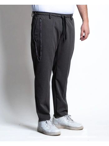 PLUS SIZE POLYVISCOSE TROUSERS WITH CHAIN
