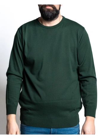 E2912 SOLID COLOR CREW NECK SWEATER