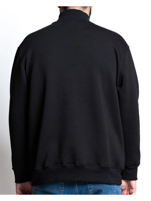 E2918 FELPA FULL ZIP BLOCK COLOR NERO