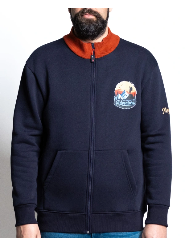 E2920 PLUS SIZE FULL ZIP SWEATSHIRT WITH MOUNTAIN ADVENTURE PRINT