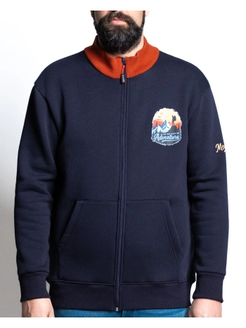 E2920 PLUS SIZE FULL ZIP SWEATSHIRT WITH MOUNTAIN ADVENTURE PRINT