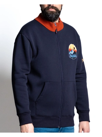 E2920 PLUS SIZE FULL ZIP SWEATSHIRT WITH MOUNTAIN ADVENTURE PRINT