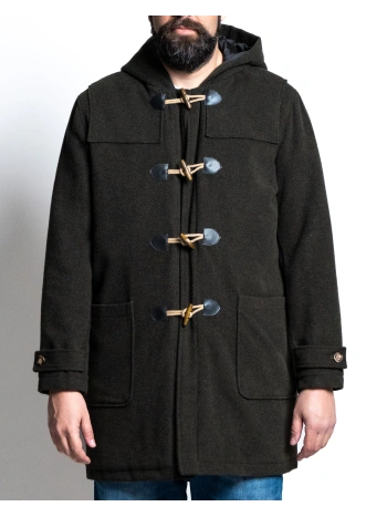 EDMONTON WOOL BLEND PLUS SIZE HOODED DUFFLE COAT