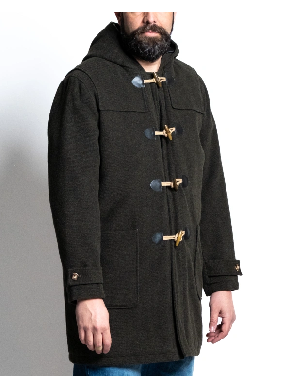 EDMONTON WOOL BLEND PLUS SIZE HOODED DUFFLE COAT